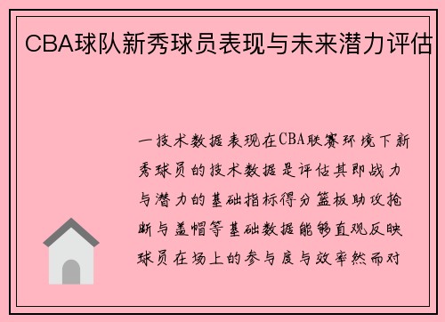 CBA球队新秀球员表现与未来潜力评估